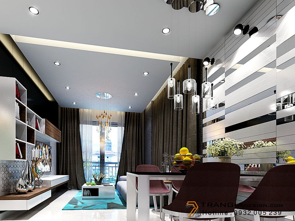 thiết kế nội thất không gian mở căn hộ chung cư
