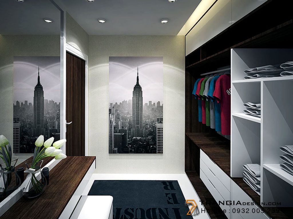 thiết kế nội thất phòng closet căn hộ chung cư