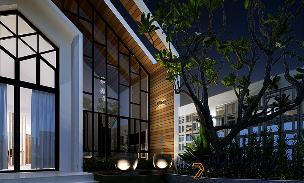 Thiết kế nhà đẹp 1 tầng phong cách villa