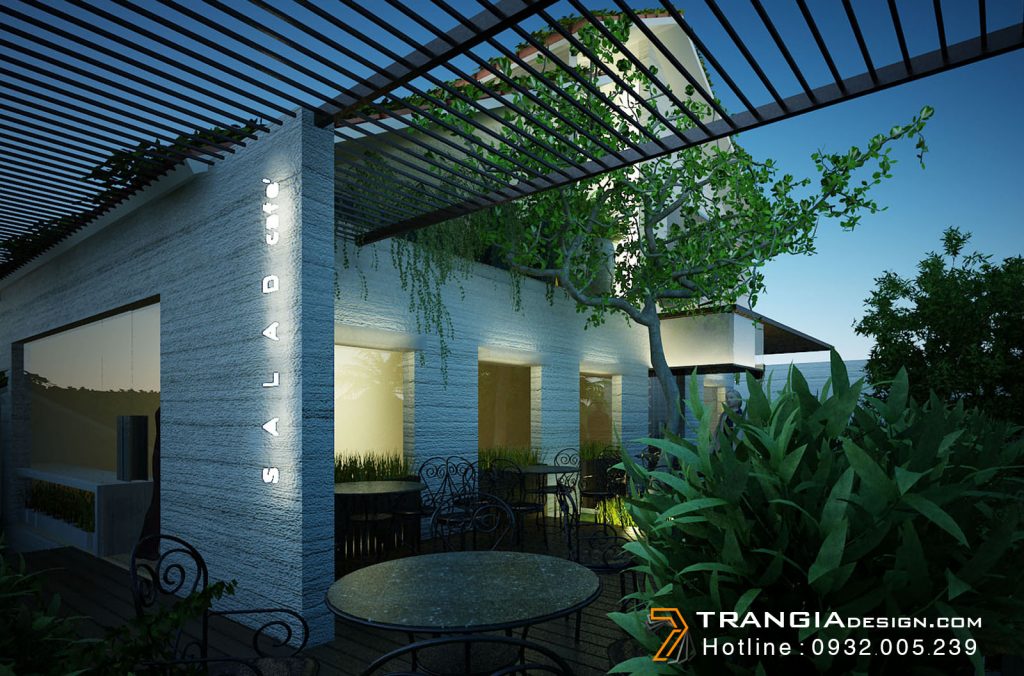 thiết kế cafe sân vườn