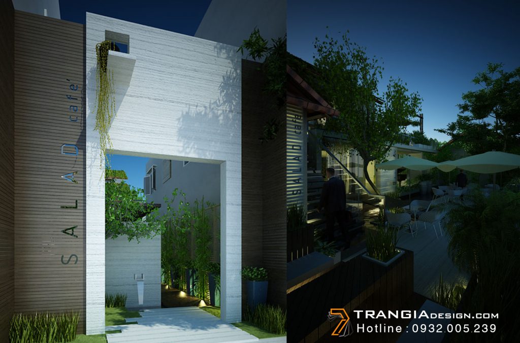 thiết kế cafe sân vườn