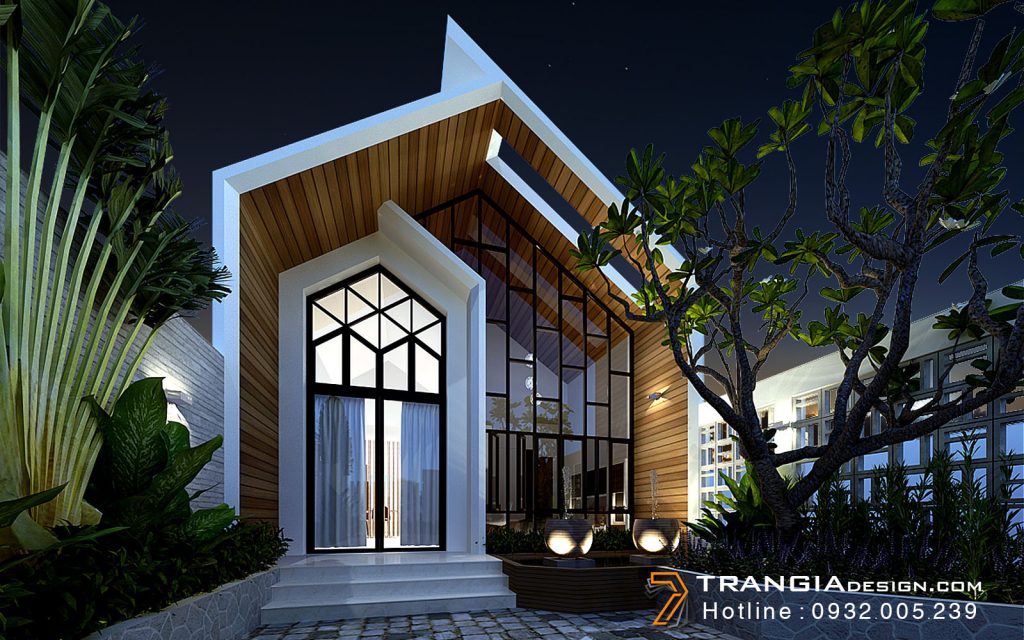 thiết kế nhà phố kiểu hiện đại mái thái