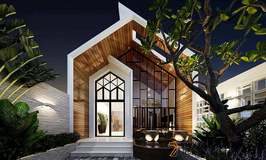 Thiết kế nhà đẹp 1 tầng phong cách villa