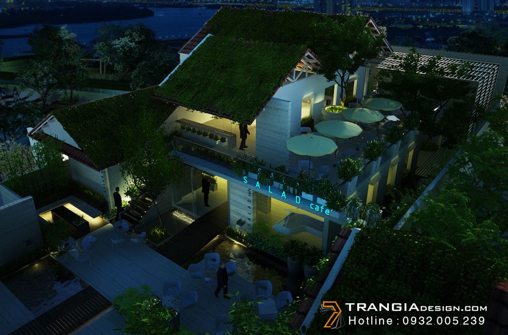 thiết kế cafe sân vườn