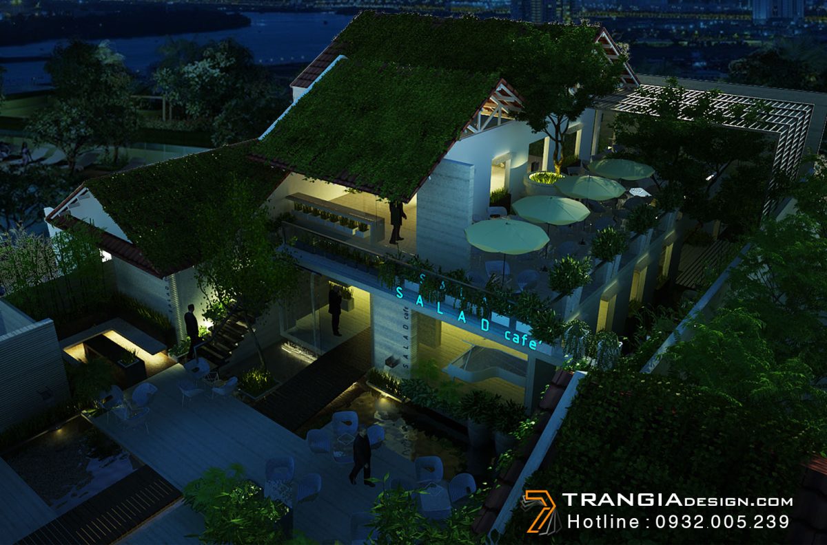 thiết kế cafe sân vườn